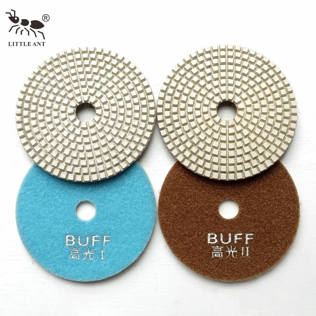 وسادة تلميع الأرضيات الخرسانية اللامعة ذات اللمعان العالي 4 بوصات من LITTLE ANT الجديدة بخطوتين