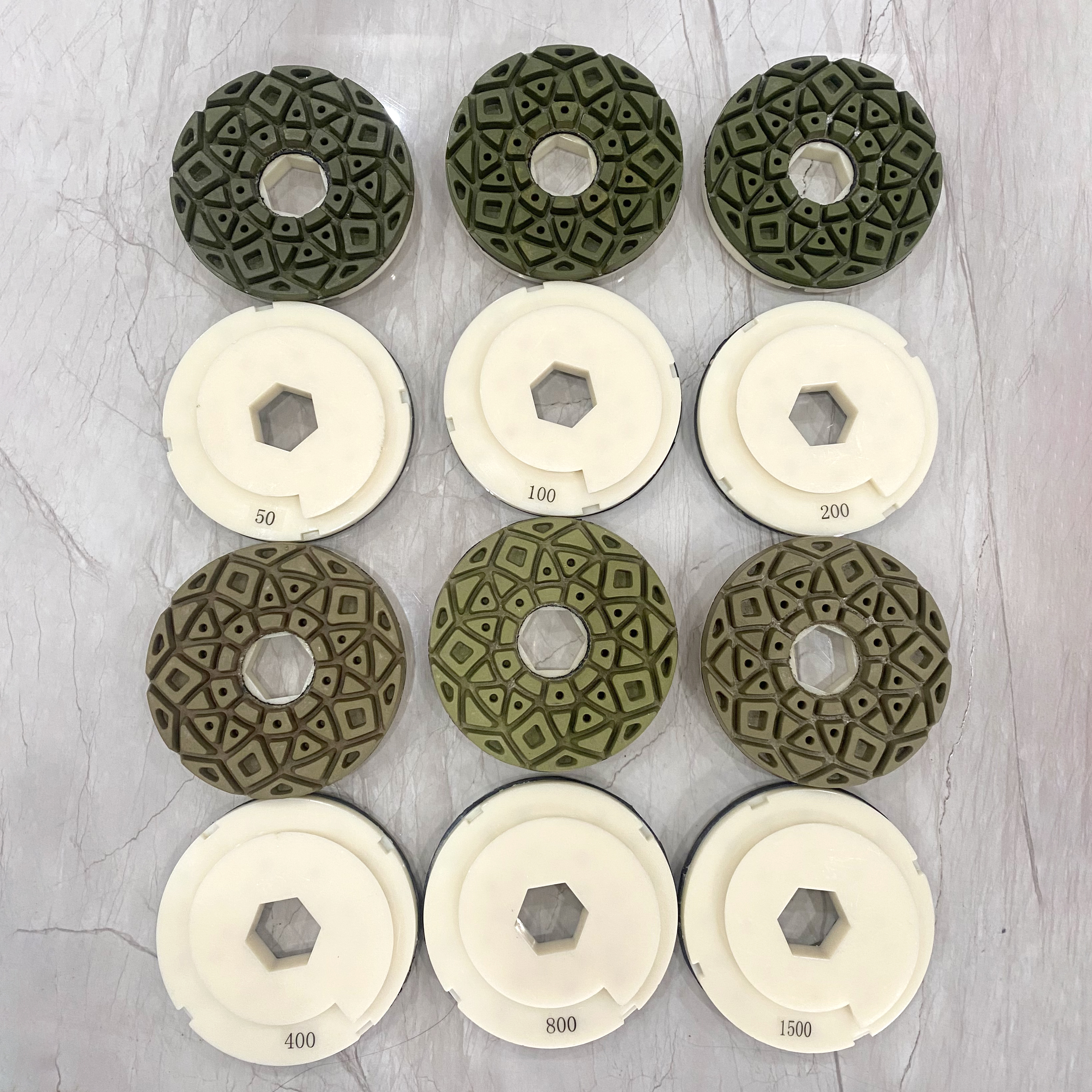 Little Ant Snail Lock 5inch 125mm Resin Edge Poching مع PVC Backer Granite Marble Terrazzo Quartz